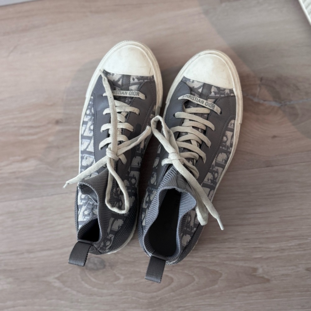 Dior Gray High Top Sneakers - Picture 2 of 7